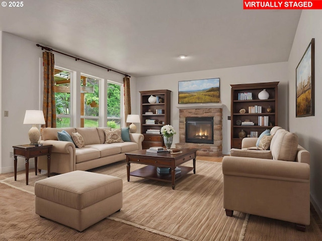 3165 SW Garden View Ave, Portland, OR 97225 - living area with a fireplace