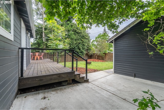 view of patio featuring a deck