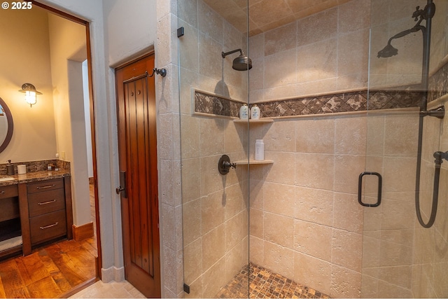 23021 Brushline Ct, Bend, OR 97701 - full bathroom featuring a shower stall and vanity