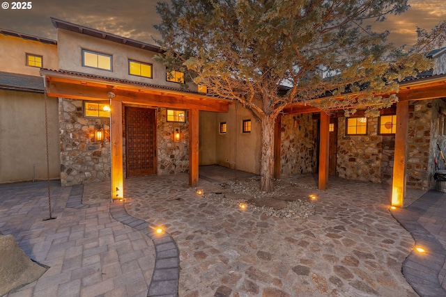 23021 Brushline Ct, Bend, OR 97701 - view of patio terrace at dusk