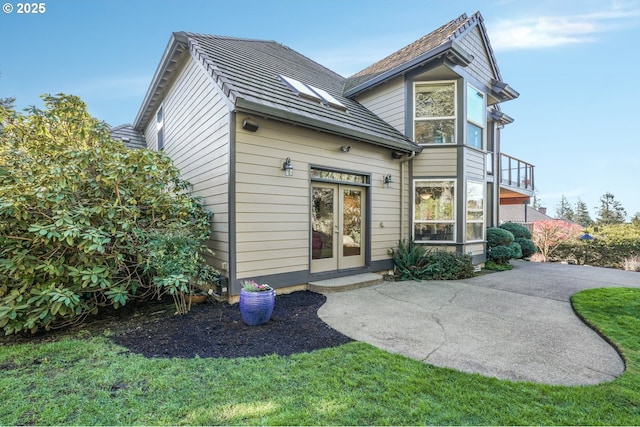 exterior space featuring french doors and a patio