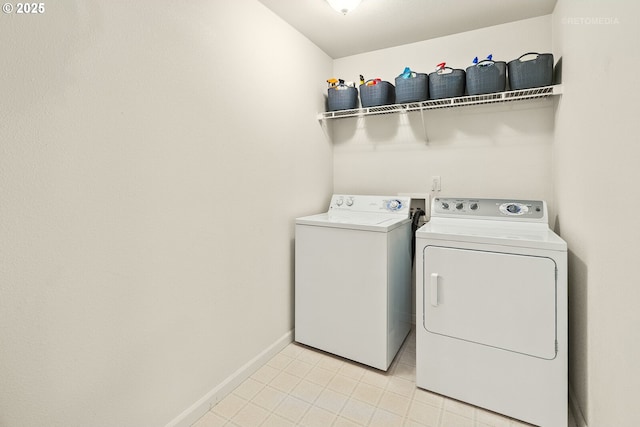 4744 SE Maxwell St, Hillsboro, OR 97123 - laundry area with independent washer and dryer, baseboards, and light tile patterned floors