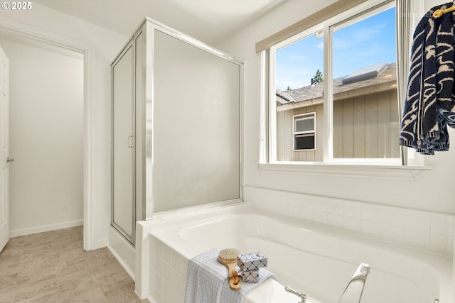 4744 SE Maxwell St, Hillsboro, OR 97123 - bathroom featuring a bath and a shower stall
