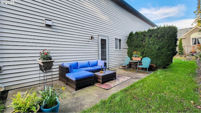 view of patio / terrace with an outdoor living space