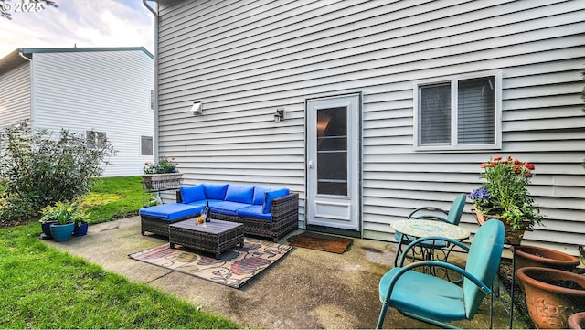 view of patio with an outdoor hangout area