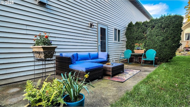 view of patio featuring an outdoor living space