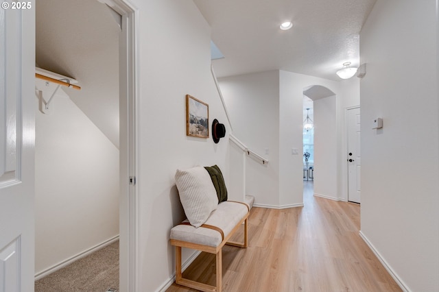 living area featuring light hardwood / wood-style flooring