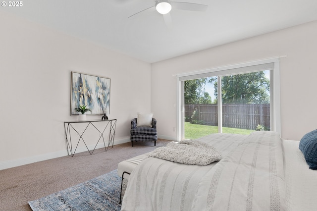 14609 NE 112th St, Vancouver, WA 98682 - bedroom featuring access to outside, carpet floors, baseboards, and a ceiling fan