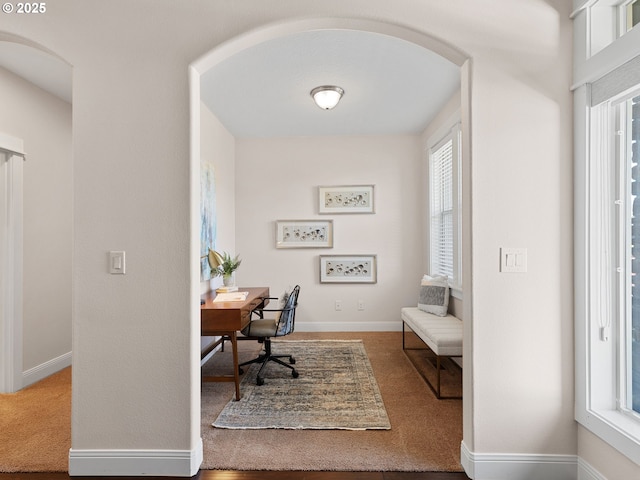 14609 NE 112th St, Vancouver, WA 98682 - office space with plenty of natural light, carpet flooring, arched walkways, and baseboards