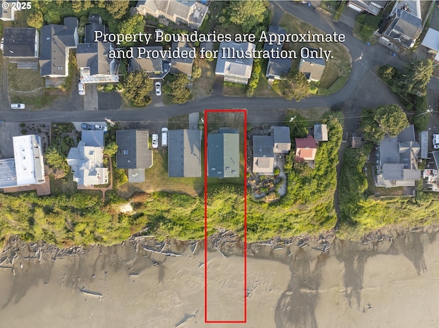 962 SW Waziyata Ave, Waldport, OR 97394 - aerial view of residential area featuring property parcel outlined