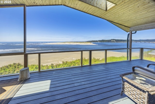 962 SW Waziyata Ave, Waldport, OR 97394 - wooden deck with a water view