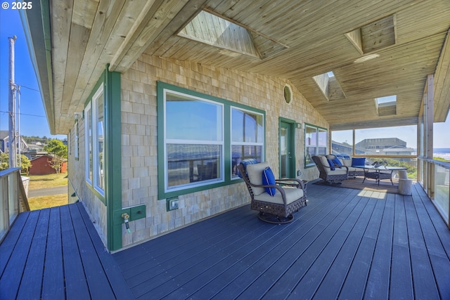 962 SW Waziyata Ave, Waldport, OR 97394 - wooden terrace with outdoor lounge area