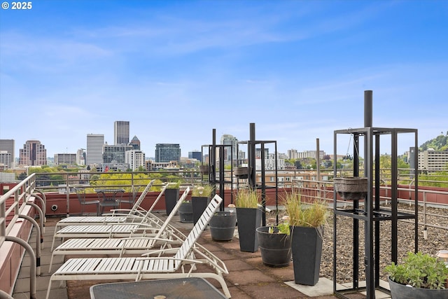 exterior space featuring a view of city