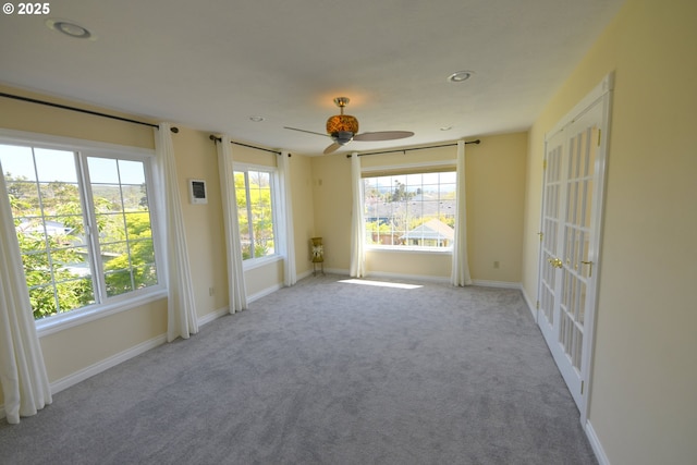 2525 Pine St, Seaside, OR 97138 - empty room featuring a ceiling fan, carpet, baseboards, and recessed lighting