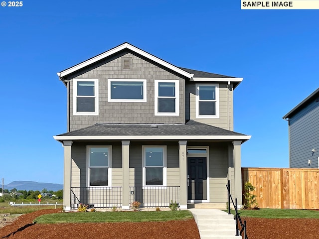 949 Legacy St, Eugene, OR 97402 - view of front of property with covered porch and roof with shingles