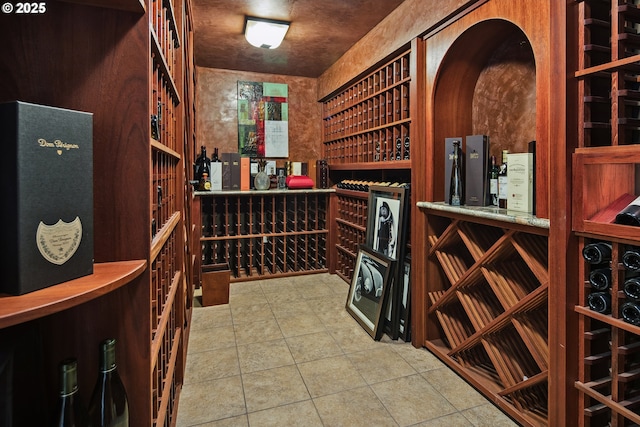 view of wine cellar