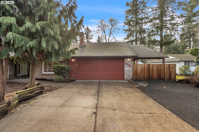 view of front facade with a garage