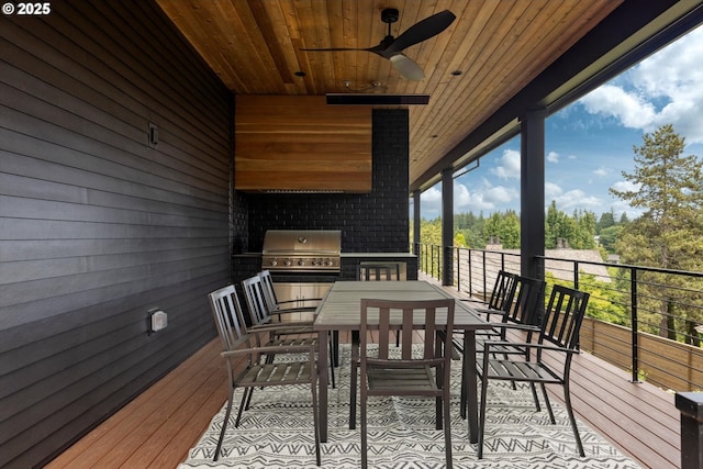 14410 Uplands Dr, Lake Oswego, OR 97034 - deck with a ceiling fan and outdoor dining space