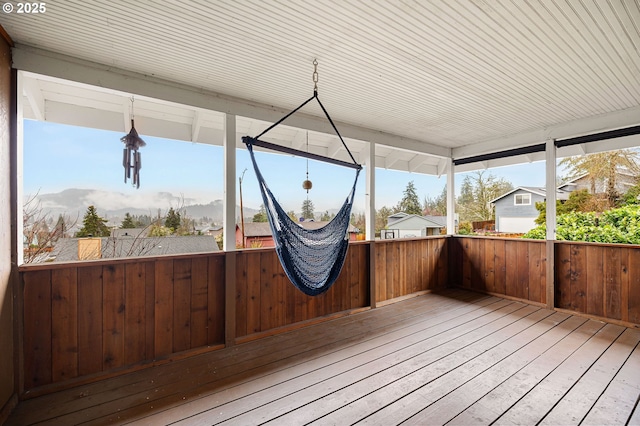 view of unfurnished sunroom