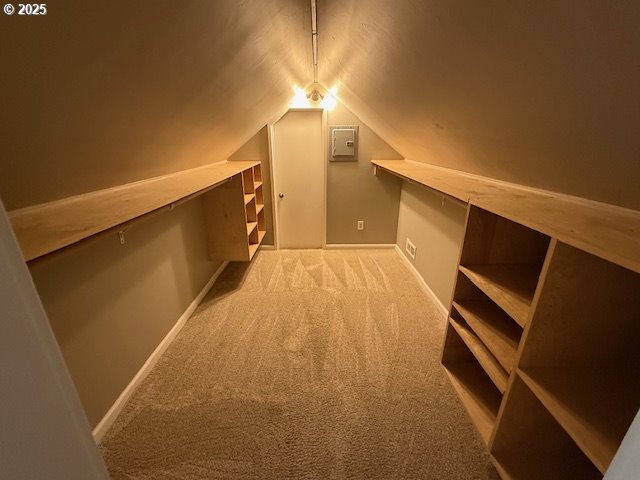 351 Juniper St, Junction City, OR 97448 - walk in closet with lofted ceiling and carpet flooring