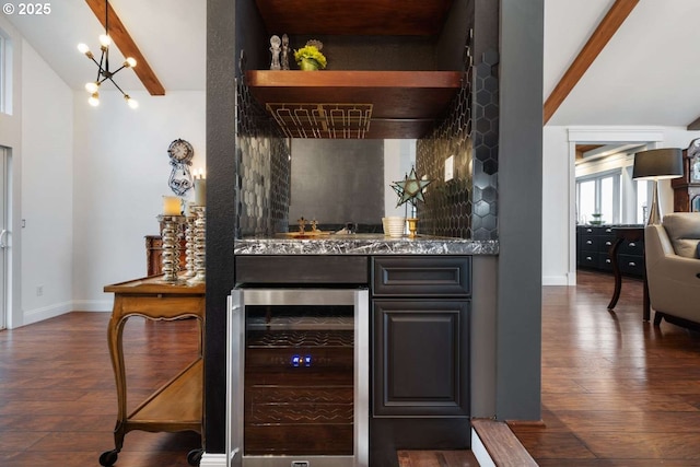 8014 SE Middle Way, Vancouver, WA 98664 - indoor bar featuring wine cooler and dark wood-type flooring