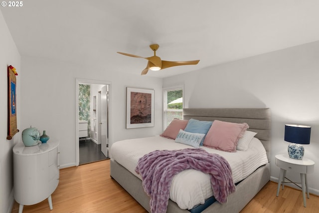 6945 SW 7th Ave, Portland, OR 97219 - bedroom with wood finished floors and ceiling fan