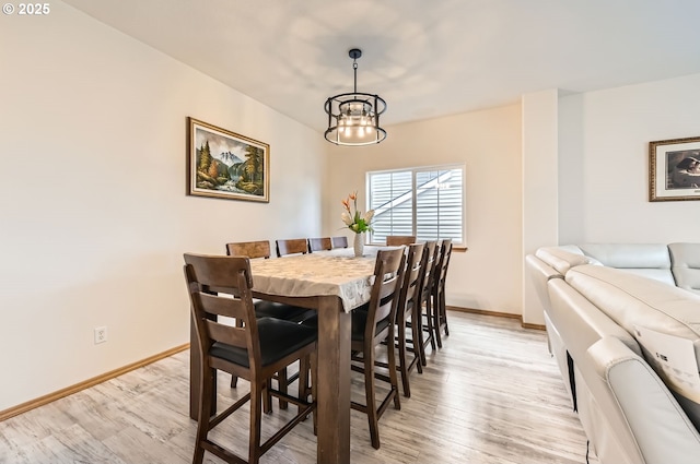 16371 SW Horseshoe Way, Beaverton, OR 97007 - dining room with a chandelier, baseboards, and light wood finished floors