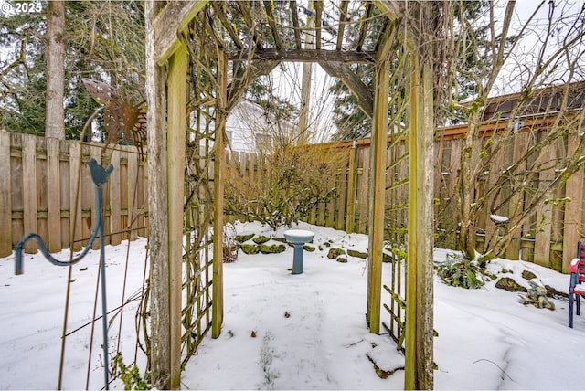 view of snowy yard