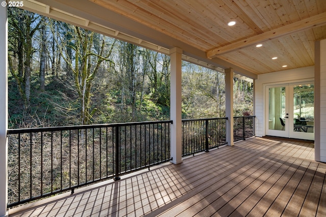 deck featuring french doors