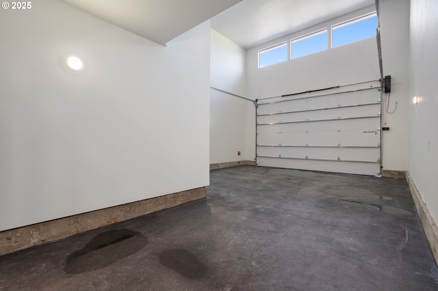 garage with baseboards