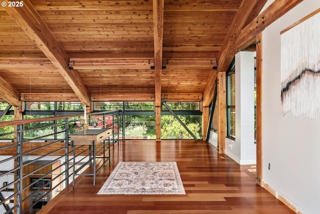 4183 SW Greenleaf Dr, Portland, OR 97221 - unfurnished sunroom featuring beam ceiling