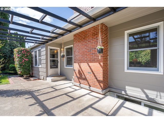 view of patio with a pergola