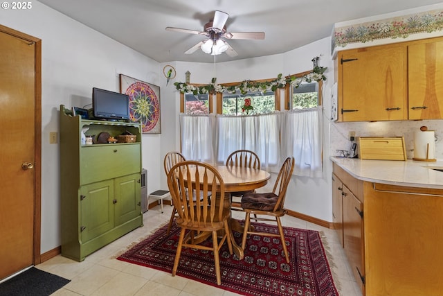 16828 Webster Rd, Gladstone, OR 97027 - dining space with a ceiling fan and light tile patterned floors