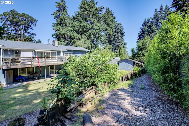 16828 Webster Rd, Gladstone, OR 97027 - view of yard with a wooden deck