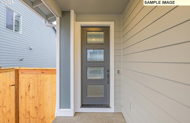 view of doorway to property