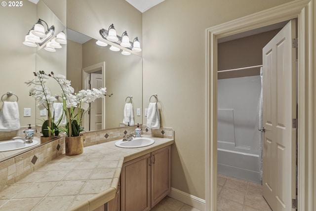 bathroom featuring vanity and tile patterned floors