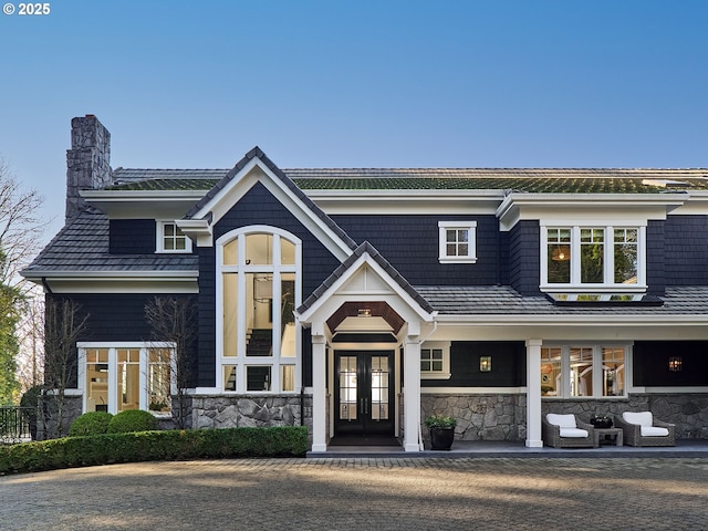 view of front of house with french doors