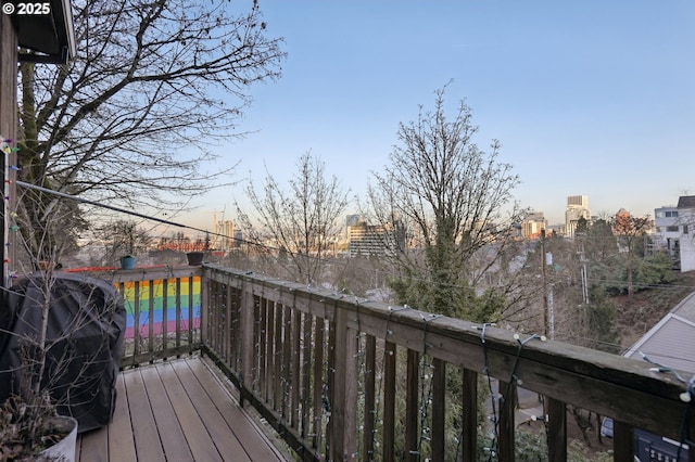 view of deck at dusk