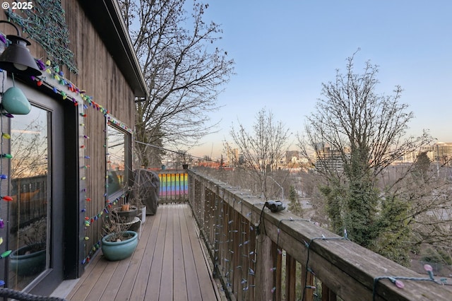 view of deck at dusk