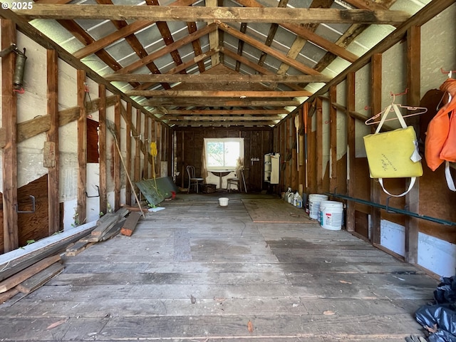 91456 State Rd, Coquille, OR 97423 - misc room with lofted ceiling and hardwood / wood-style flooring