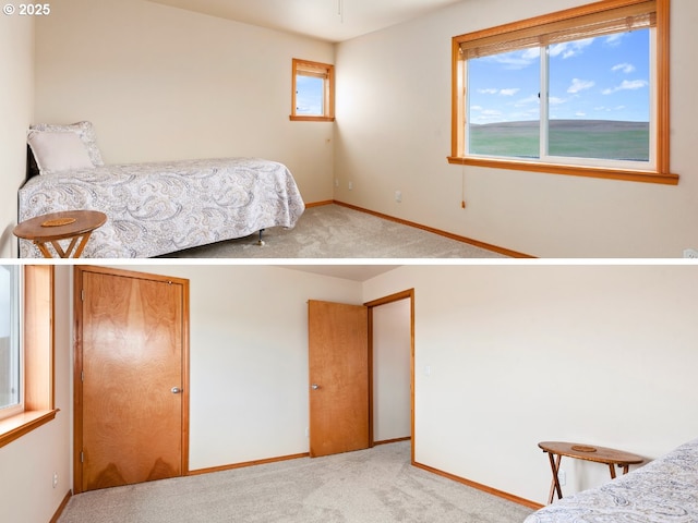 bedroom featuring carpet flooring and baseboards