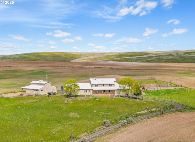 bird's eye view with a rural view