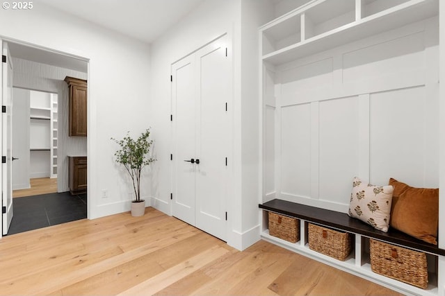 NE 43rd Cir Lot 1, Camas, WA 98607 - mudroom featuring light wood-type flooring and baseboards
