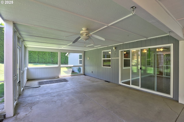 640 Sherman Dr, The Dalles, OR 97058 - unfurnished sunroom with ceiling fan