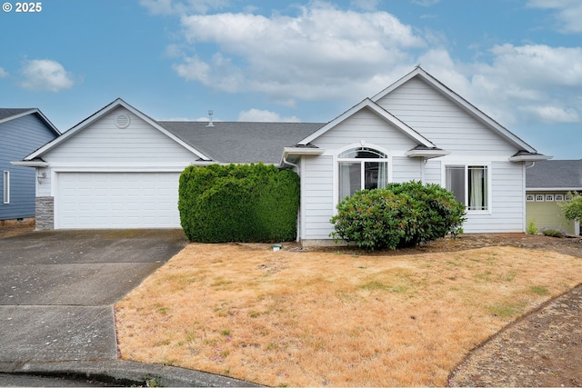 967 Whippoorwill Ct NW, Salem, OR 97304 - ranch-style home with concrete driveway, an attached garage, and a front yard