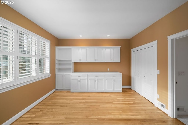 interior space featuring light wood-type flooring