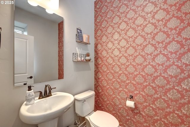 half bath featuring a sink and toilet