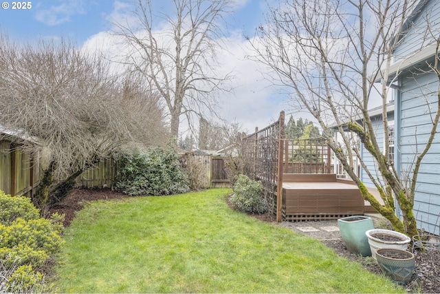 view of yard featuring a fenced backyard