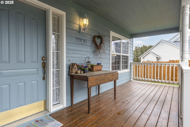 deck with a porch