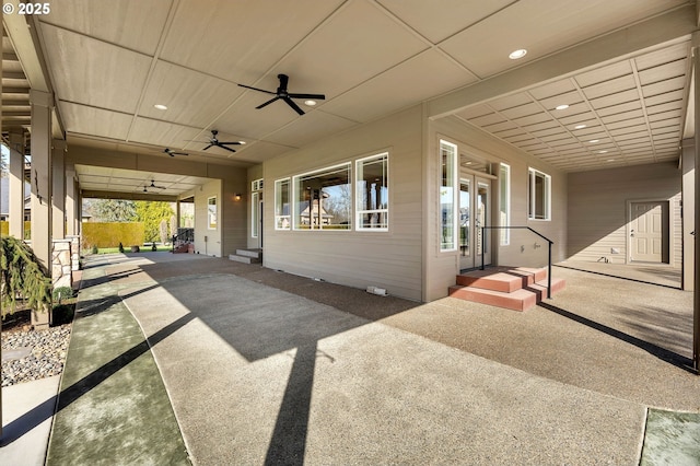 view of patio with a ceiling fan